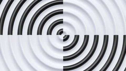 White light clean black wavy concentric modern circular radial background Stock Footage 193728886
