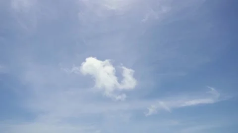 White light clouds in a bright blue sky view from below. Stock Footage 156045384