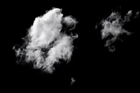 White light clouds isolated on black background Stock Photos