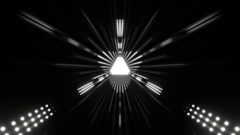 White Light at the End of the Tunnel Light Movement on LED Panels Background Stock Footage 344098078