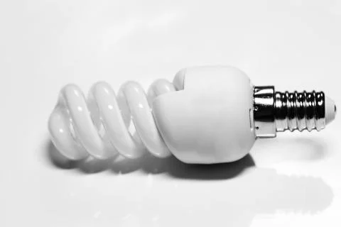 White light energy saving bulb Stock Photos