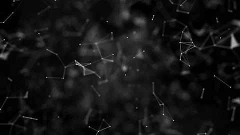 White light geometric shapes float out of the dark. Stock Footage 123806069