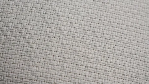 White light gray linen fabric, textile, material macro footage. Stock Footage 313135948
