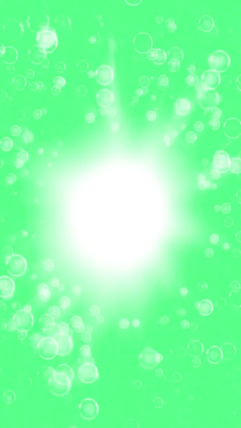 White Light Halo with Floating Transparent Bubbles on Green Screen | Reel Effect Stock Footage 320070103