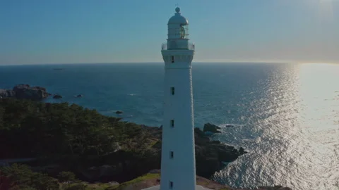 White light house drone shot 1 Stock Footage 137928361
