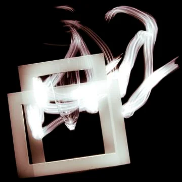White light in motion with white frame and glass Stock Photos