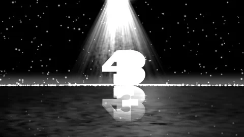 White light  particles falling with countdown numbers Video stock 260771314