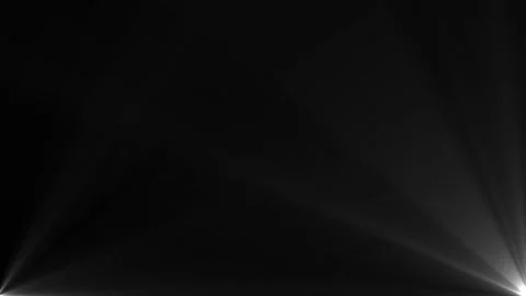 White light rays and lens flares shining on black for overlays, cinematic intros Stock Footage 340032324