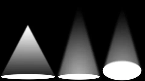 White light sources on black stage Illustrazione stock