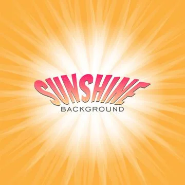 White light spread from the center on orange background. Sunburst rays explosion Stock Illustration