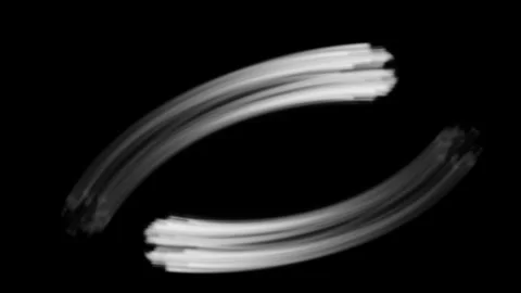 White light streaks form a circular, flowing motion against a black background Stock Footage 282907164