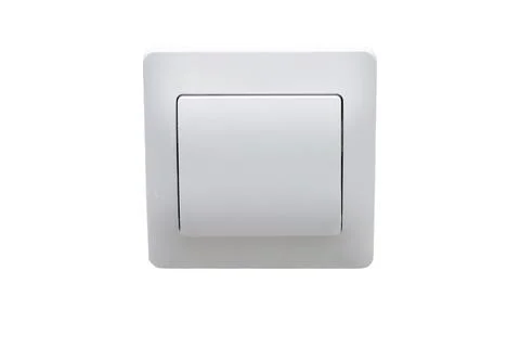 White light switch isolated on white background. Electrical equipment for hom Stock Photos