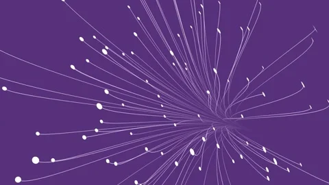 White light trails move toward center on purple background in dynamic shot Stock Footage 327523149