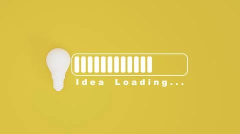 White lightbulb with download progress for idea loading for creative thinki.. Stock Photos