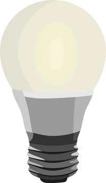 White Lightbulb Vector Stock Illustration