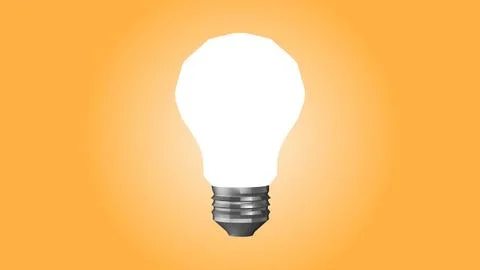 White lightbulb on yellow background Stock Illustration