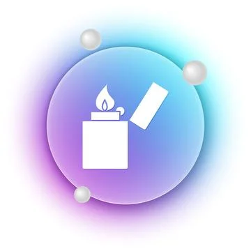 White Lighter icon isolated on white background. Blue and purple gradient c.. Stock Illustration