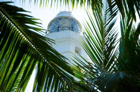 White lighthouse Dondra Head Stock Photos
