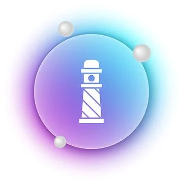 White Lighthouse icon isolated on white background. Blue and purple gradien.. Stock Illustration