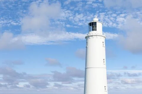 White Lighthouse Landscape Stock Photos