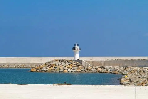 White lighthouse Stock Photos