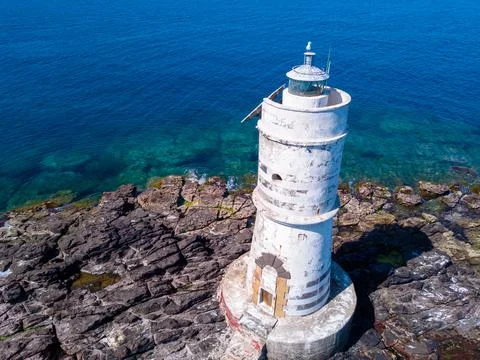 White lighthouse Foto stock