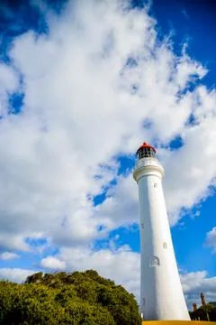 White lighthouse3 Stock Photos