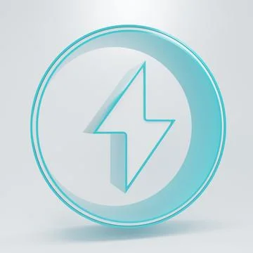 White Lightning bolt icon isolated on grey background. Flash sign. Charge f.. Stock Illustration