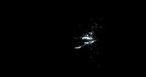 White Lightning Crackle Energy Source Spot On Black Screen VFX Vídeo Stock 330830412