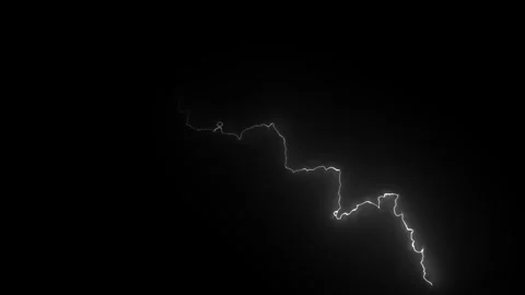 White Lightning Energy Arc with Glowing Electric Discharge on Black Background Stock-Footage 341825517