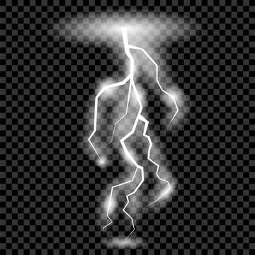 White Lightning Isolated White Lightning Isolated on Checkered Background ... Stock Photos