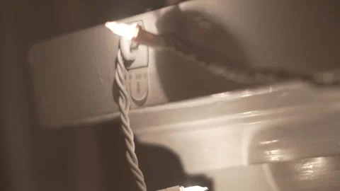 White lights on a fireplace mantle Stock Footage 168194729