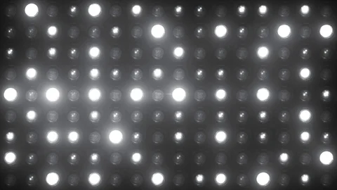 White Lights Flashing Wall Blinking Lights  Board VJ Stage 4K Floodlight Disco Stock Footage 124130435