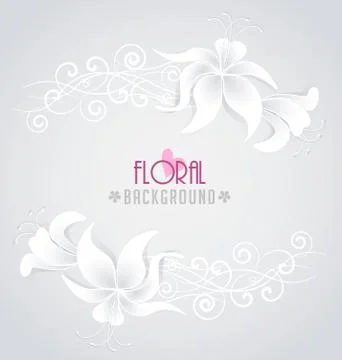 White lilies Stock Illustration