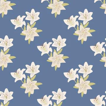 White lily pattern Stock Illustration
