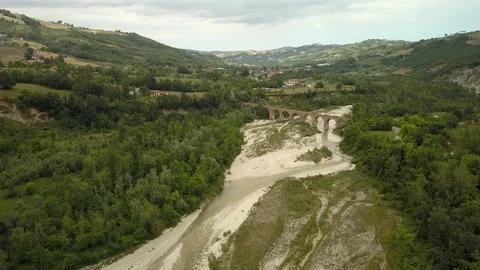 The white limestone area in the mountain of Italy Stock Footage