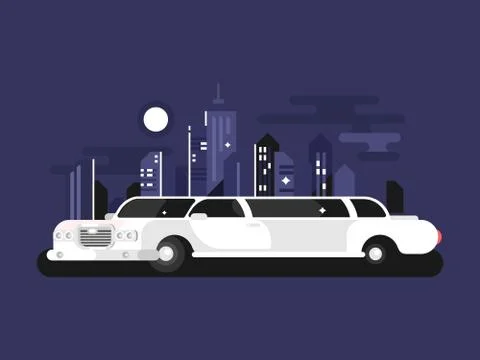 White limousine car Stock Illustration