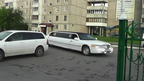 White Limousine Video stock 221499541
