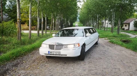 White Limousine Top View Stock Footage 58755653