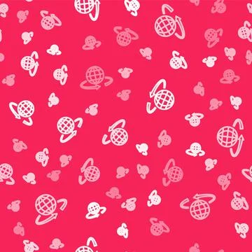 White line 3d modeling icon isolated seamless pattern on red background Stock Illustration
