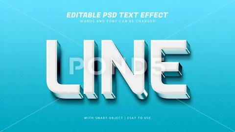 White line 3d text effect editable PSD Template