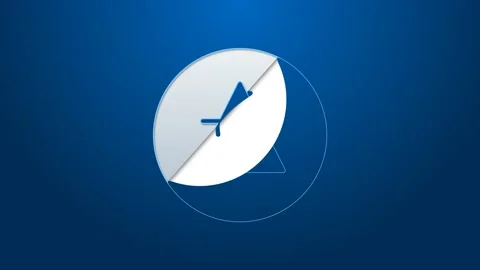 White line Air element of the symbol alchemy icon isolated on blue background Stock Footage 167856445