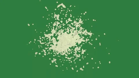 White line and cat splash of milk substance lot pieces pile powder bubbles Stock Footage 337029062