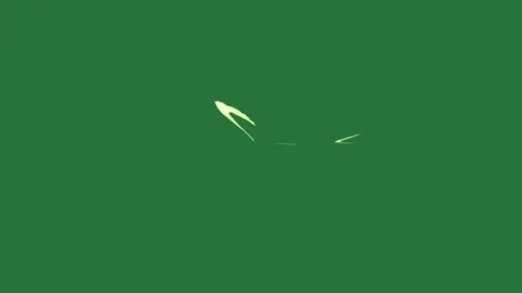 White line and lines screen broken window arrow small hole isolated on green 動画素材 336955167