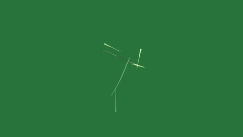 White line and star screen lines arrow outline isolated on green screen Stock Footage 336955102