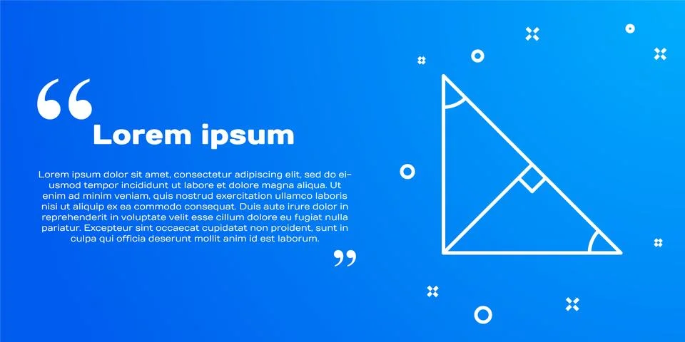 White line Angle bisector of a triangle icon isolated on blue background. Vector Stock Illustration