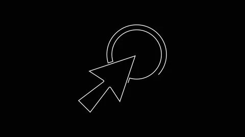 White line Arrow cursor icon isolated on black background. 4K Video motion Stock Footage 161987423