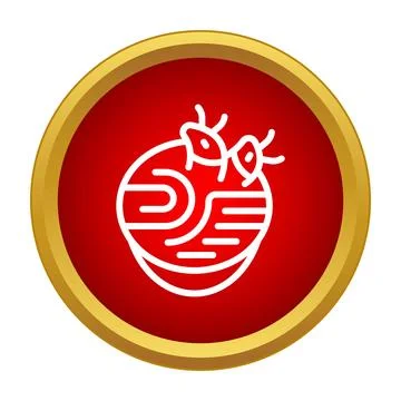 White line art icon representing a crab or seafood Stock Illustration