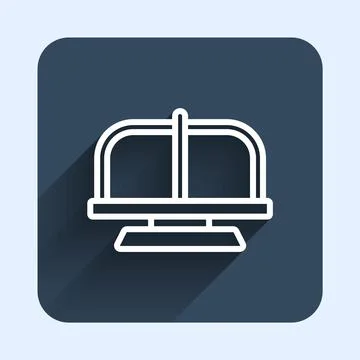 White line Attraction carousel icon isolated with long shadow background Stock Illustration