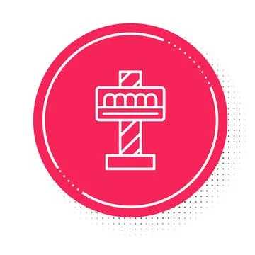 White line Attraction carousel icon isolated on white background. Amusement.. Stock Illustration